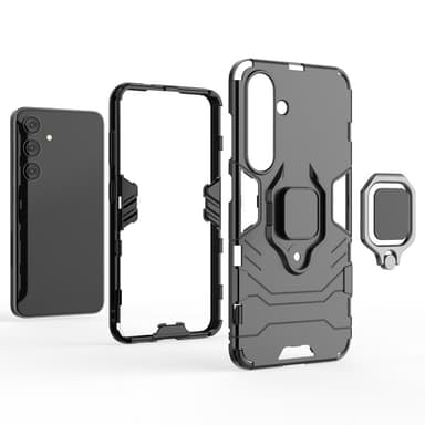 SKALO Samsung S24 Armor Hybrid Metallring skal - Svart