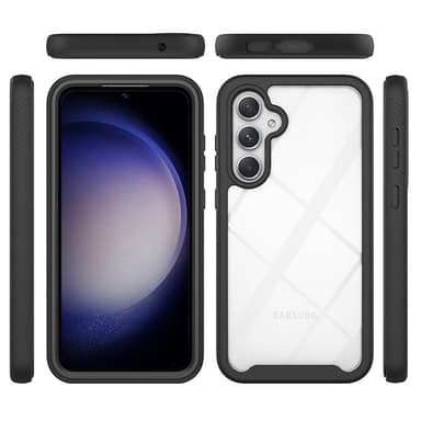 SKALO Samsung S23 FE Shockproof Clear Hybrid Skal - Svart