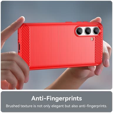 SKALO Samsung S24 Armor Carbon Stöttåligt TPU-skal - Röd