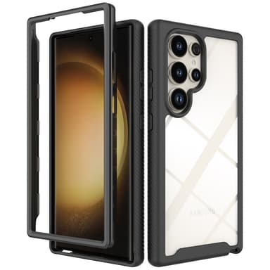 SKALO Samsung S24 Ultra Shockproof Clear Hybrid Skal - Svart