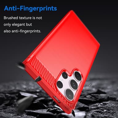 SKALO Samsung S24 Ultra Armor Carbon Stöttåligt TPU-skal - Röd