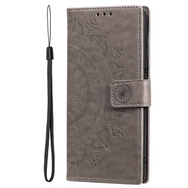 SKALO Samsung S24 Ultra Mandala Plånboksfodral - Grå