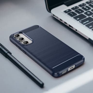 SKALO Samsung S23 FE Armor Carbon Stöttåligt TPU-skal - Blå