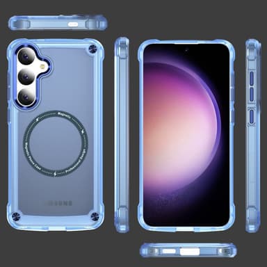 SKALO Samsung S24 Transparent TPU Magnet/Metall Skal - Blå