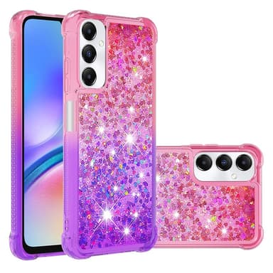 SKALO Samsung A05s 4G Kvicksand Glitter Hjärtan TPU-skal - Rosa-Lila