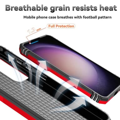 SKALO Samsung S24 Armor Hybrid Metallring Kameraslider - Röd