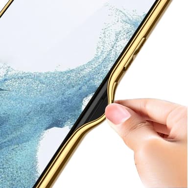 SKALO Samsung S24+ PU-Läder Guldkant Skal - Svart