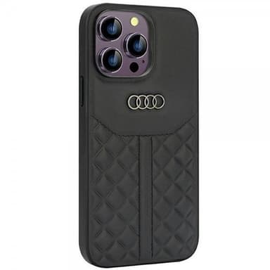 Audi iPhone 14 Pro Max Skal Genuine Leather Case Svart