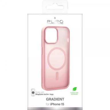Puro iPhone 15 Skal Gradient MagSafe Rosa