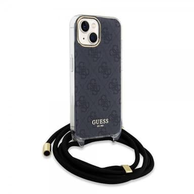 Guess iPhone 15 Skal Crossbody Cord Svart
