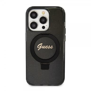 Guess iPhone 15 Pro Max Skal Ring Stand Glitter MagSafe Svart