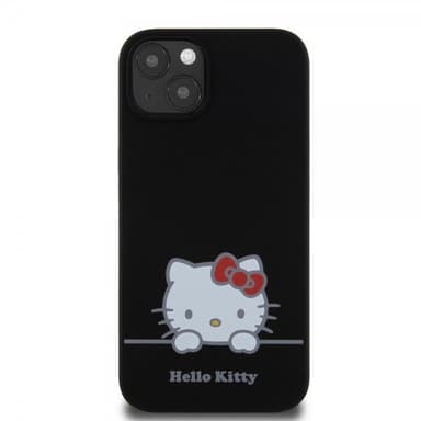 Hello Kitty iPhone 13 Skal Liquid Silicone Svart