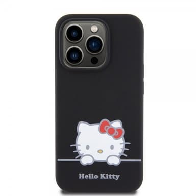 Hello Kitty iPhone 15 Pro Skal Liquid Silicone Svart