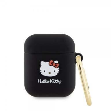Hello Kitty AirPods 1/2 Skal Liquid Silicone Svart