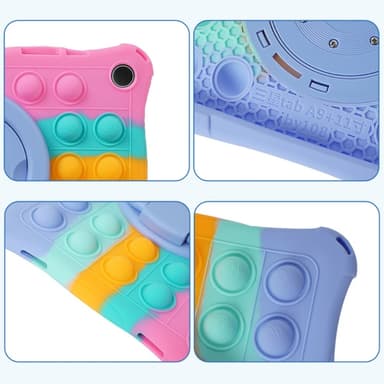 SKALO Samsung Tab A9 Stöttåligt Armor Popit Silikon Skal - Rainbow
