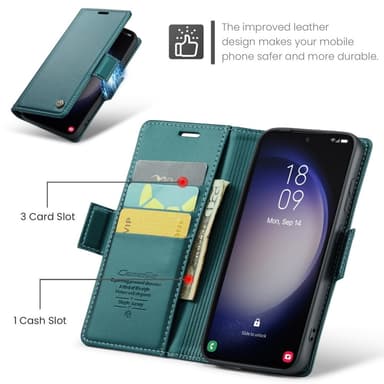 CASEME Plånboksfodral Samsung Galaxy S24 - Grön