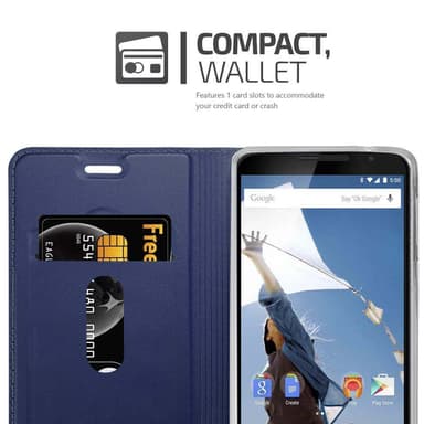 Motorola Google NEXUS 6 Plånboksfodral Skal (Blå)