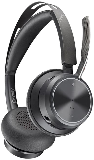 HP Poly Voyager Focus 2 headset USB-A med laddningsstativ