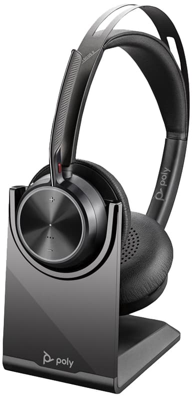 HP Poly Voyager Focus 2 USB-C-headset med laddningsstativ