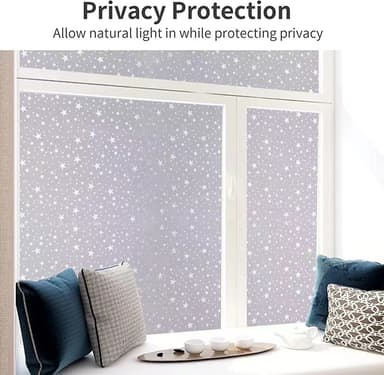 Star Style Frosted Privacy Dekorativ fönsterfilm Färg 30x200 cm