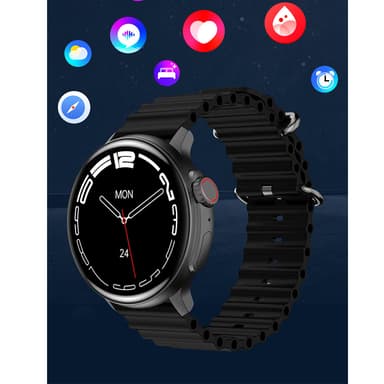 IP67 Vattentät 1,47"" HD Touch Screen Smart Watch Svart
