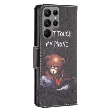 För Samsung Galaxy S24 Ultra Plånbok Fodral Skal Mönster Skydd - Bear