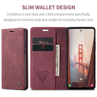 CASEME Plånboksfodral Samsung Galaxy S23 FE - Vinröd