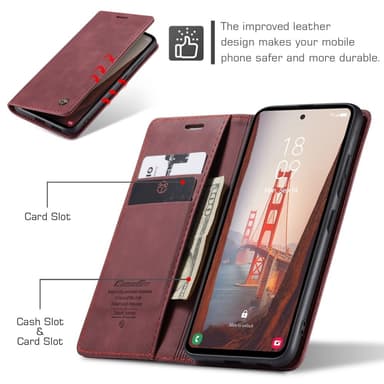 CASEME Plånboksfodral Samsung Galaxy S23 FE - Vinröd
