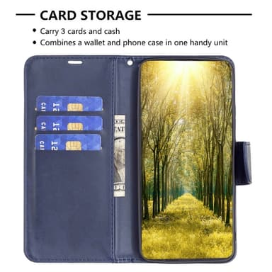SKALO Motorola Moto G54 5G Plånboksfodral i PU-Läder - Blå