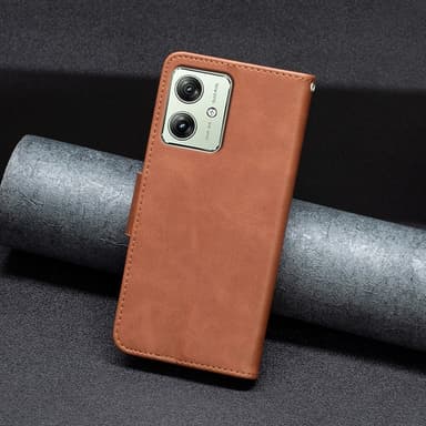 SKALO Motorola Moto G54 5G Plånboksfodral i PU-Läder - Brun