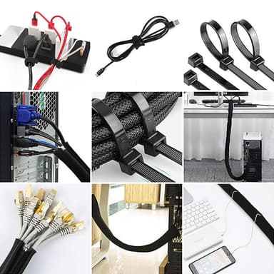 Cord Organizer System Kabelhanteringshylsa med spänne 4-delad