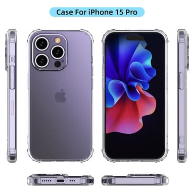 För iPhone 15 Pro Skal Fodral TPU-ram + Akryl Baksida Telefonfodral