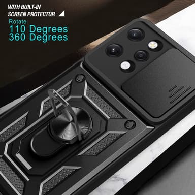 För Xiaomi Redmi 12 Linsskydd Telefonfodral PC+TPU-skal med stöd
