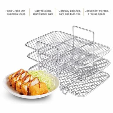 Air Fryer Rack för Ninja Air Fryer Flerlagers korg Grillstativ