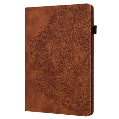 Apple iPad 10.9 2022 Vikbart fodral korthållare Blommor - Brun