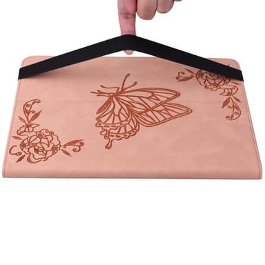 Apple iPad 10.9 2022 Vikbart fodral korthållare Fjäril - Rosa