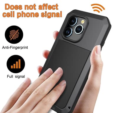 iPhone 15 Pro Max Heavy Duty Robust Hybrid-fodral Skal + härdat glas
