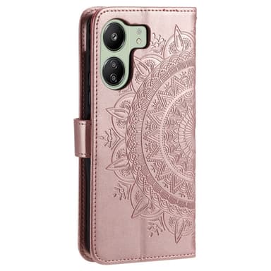 SKALO Xiaomi Redmi 13C 4G Mandala Plånboksfodral - Roséguld