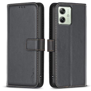 Motorola Moto G54 5G BINFEN COLOR Embossed Plånboksfodral - Svart