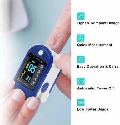 Oximeter / Pulsoximeter som mäter puls och syresättning, Blå