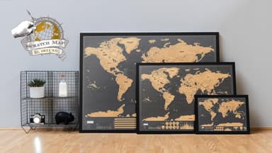 XXL Scratch Map - Världskarta där du skrapar de länder du besökt