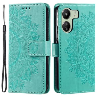 SKALO Xiaomi Redmi 13C 4G Mandala Plånboksfodral - Turkos