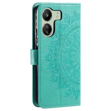 SKALO Xiaomi Redmi 13C 4G Mandala Plånboksfodral - Turkos