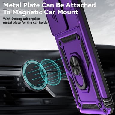 SKALO Xiaomi Redmi 13C 4G Armor Hybrid Metallring Kameraslider - Lila