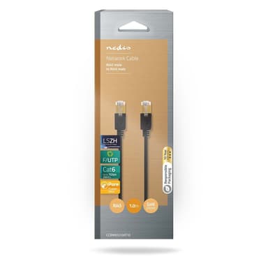 Nedis CAT6 Nätverkskabel | RJ45 hane | RJ45 hane | F/UTP | 1.00 m | Rund | LSZH / PVC | Antracit | Låda