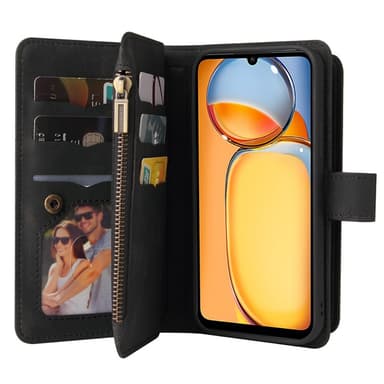 SKALO Xiaomi Redmi 13C 4G Big Wallet 17-FACK Plånboksfodral - Svart