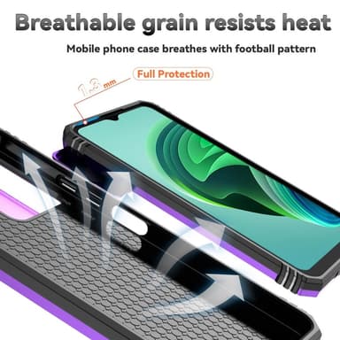 SKALO Xiaomi Redmi 13C 4G Armor Hybrid Metallring Kameraslider - Lila