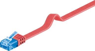 CAT 6A platt patchkabel, U/UTP, röd