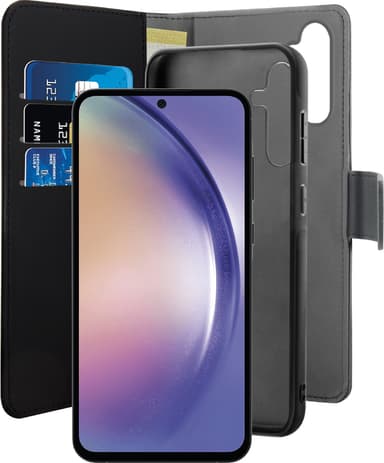 Puro 2in1 Samsung Galaxy A55 plånboksfodral (svart)