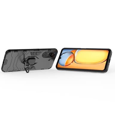 SKALO Xiaomi Redmi 13C 4G Armor Hybrid Metallring skal - Svart